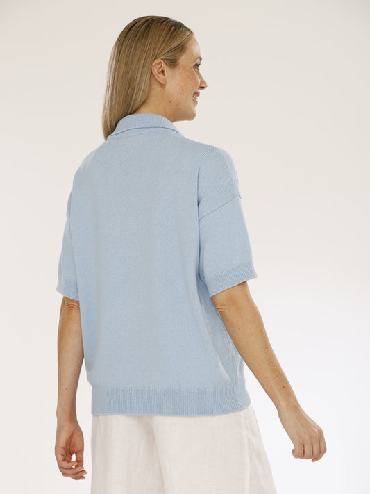 Pullover mit Umlegekragen und 1/2 Arm