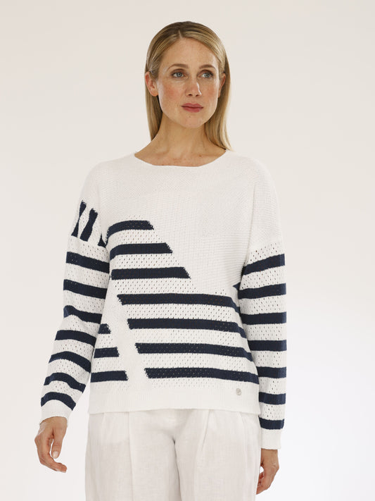 Pullover mit Rundhals und Strukturmuster