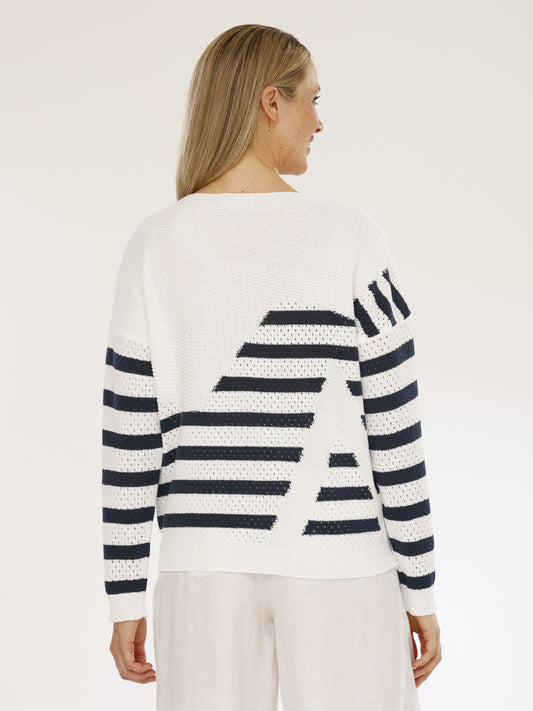 Pullover mit Rundhals und Strukturmuster