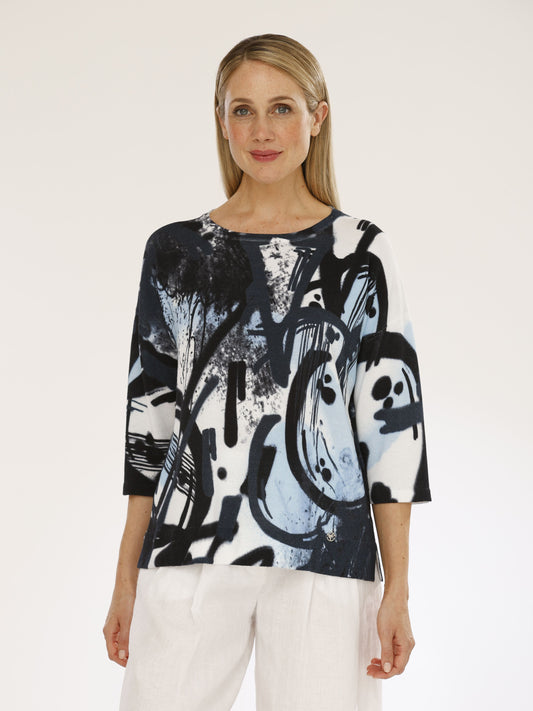 Pullover mit Rundhals und Alloverdruck