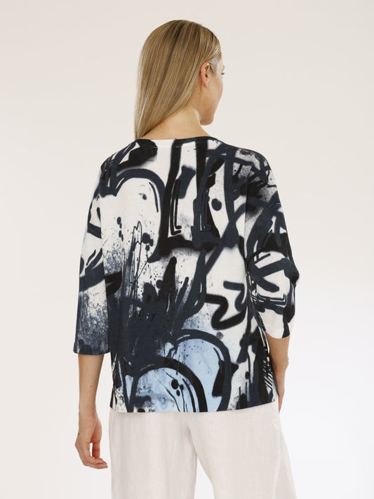 Pullover mit Rundhals und Alloverdruck