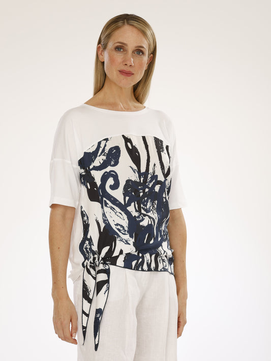 Blusenshirt mit Rundhals und Alloverdruck