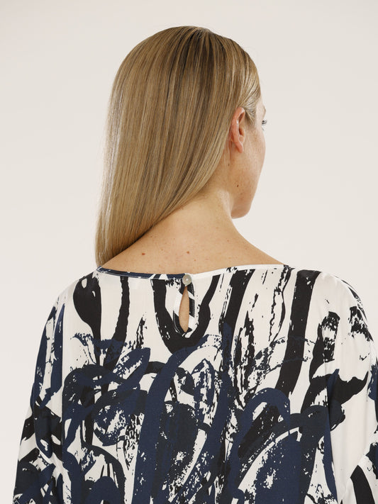 Blusenshirt mit Rundhals und Alloverdruck