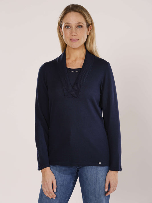 Pullover mit Schalkragen