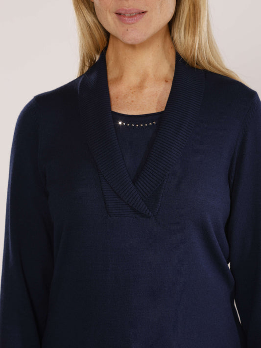 Pullover mit Schalkragen