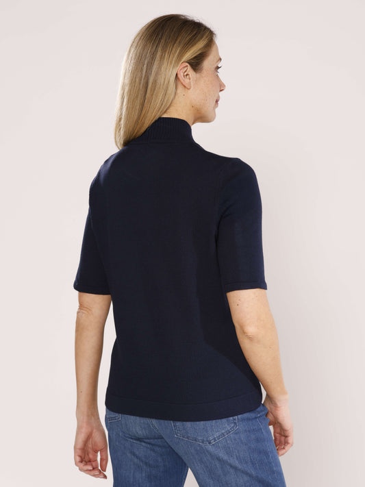 Kurzarmpullover mit Stehkragen