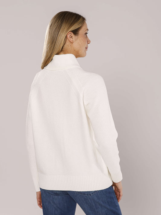 Pullover mit Rollkragen und Zopfstruktur