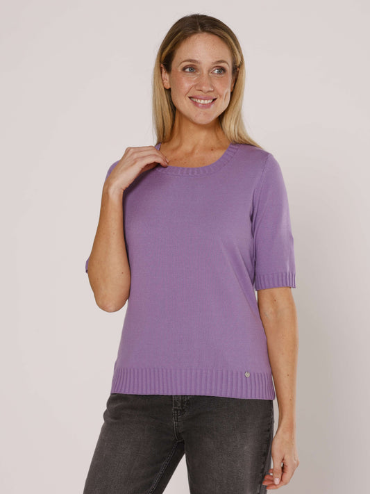 Kurzarm-Pullover mit Rundhals