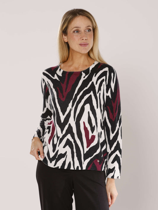 Pullover mit Rundhals und Alloverdruck
