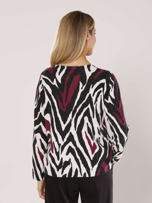 Pullover mit Rundhals und Alloverdruck