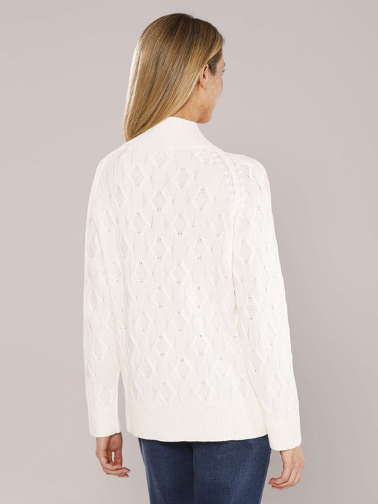 Pullover mit Stehkragen und Strukturmuster