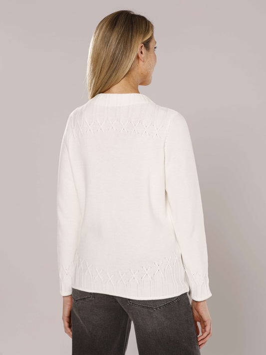 Pullover mit Kelchkragen und Strukturmuster