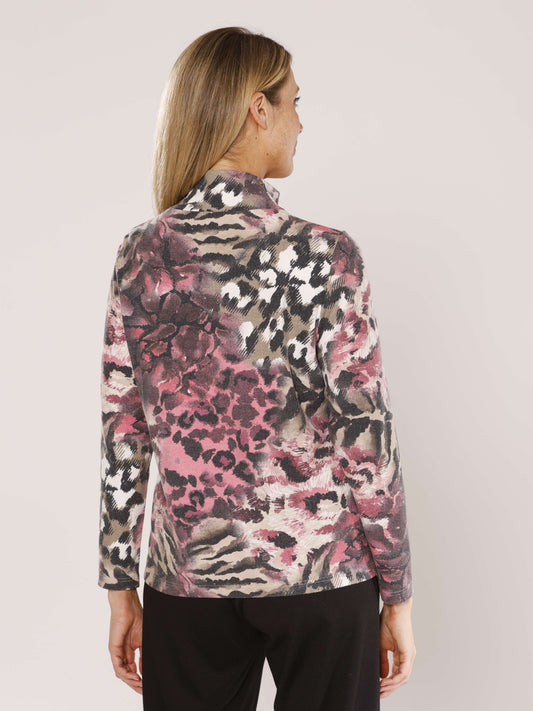 Pullover mit Stehkragen und Alloverdruck