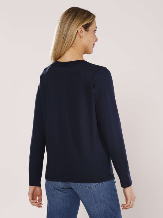 Pullover mit Rundhals und Intarsien