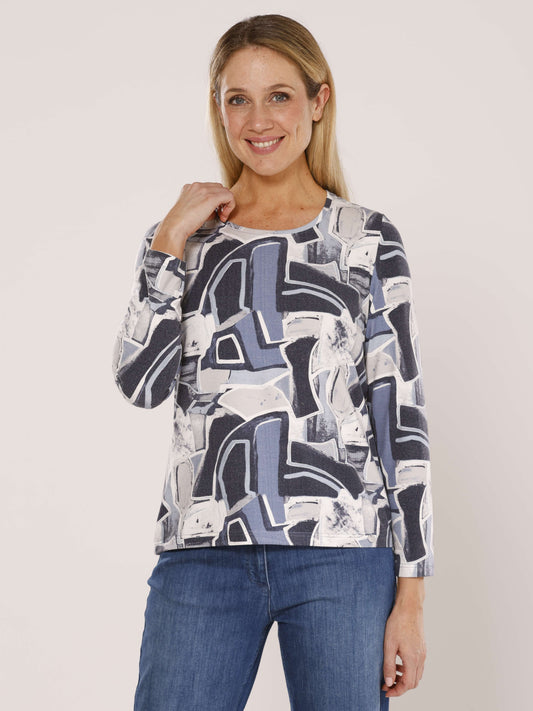 Pullover mit Rundhals und Alloverdruck