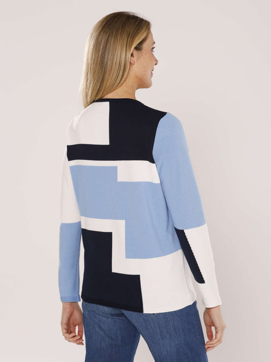 Pullover mit Rundhals und Intarsien