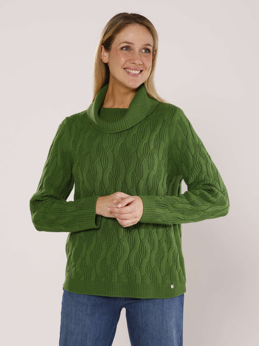 Pullover mit Rollkragen und Strukturmuster