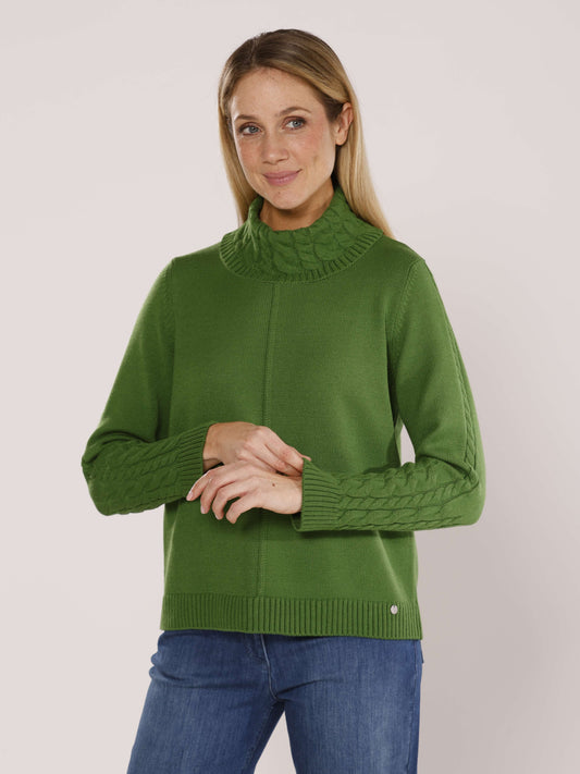 Pullover mit Rollkragen und Strukturmuster
