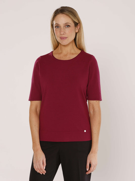 Kurzarmpullover mit Rundhals