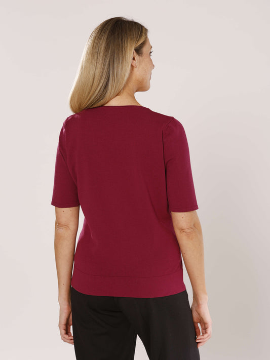 Kurzarmpullover mit Rundhals