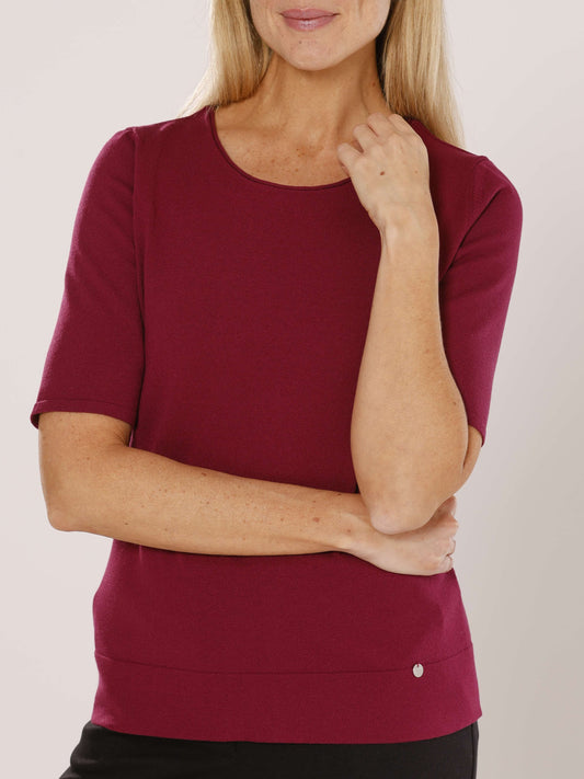 Kurzarmpullover mit Rundhals