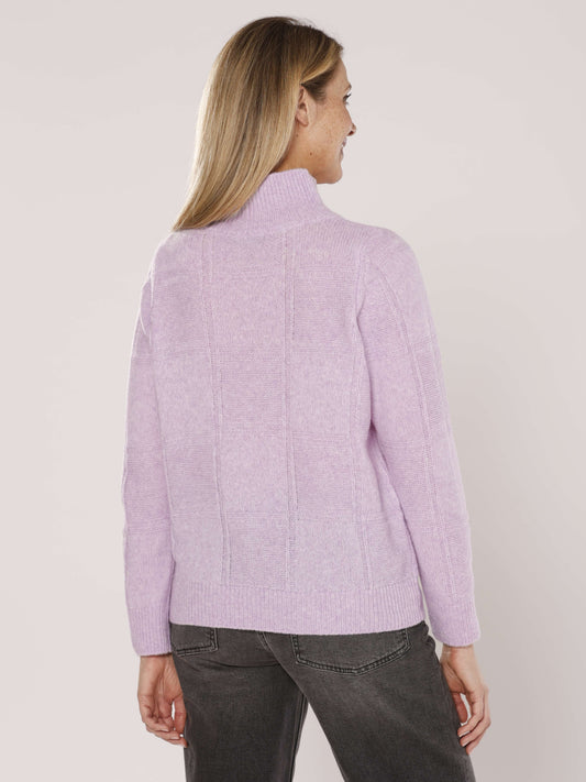 Pullover mit Stehkragen und Strukturmuster