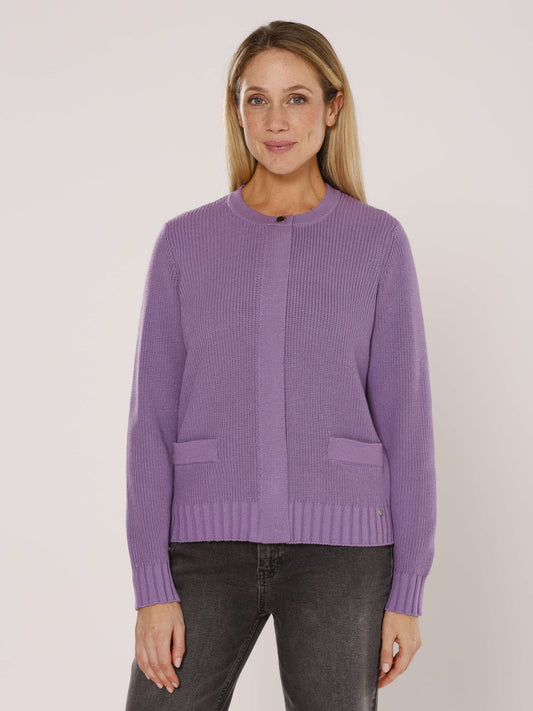 Strickjacke mit Rundhals und Taschen