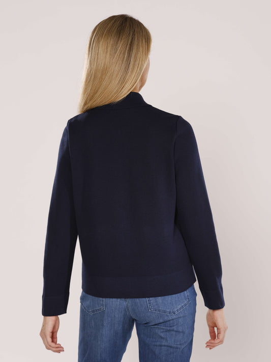 Strickjacke mit Umlegekragen und Knöpfen