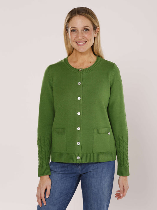 Strickjacke mit Rundhals und Knöpfen
