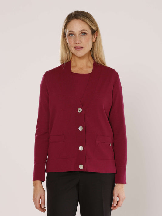 Strickjacke mit V-Ausschnitt und Knöpfen
