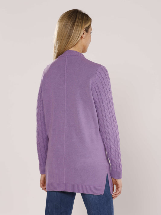 lange Strickjacke mit Knöpfen und Taschen