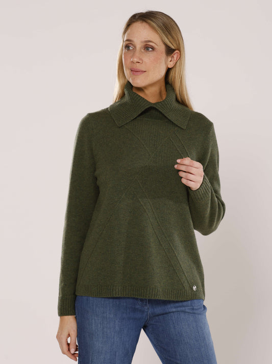 Rollkragenpullover mit Strukturmuster