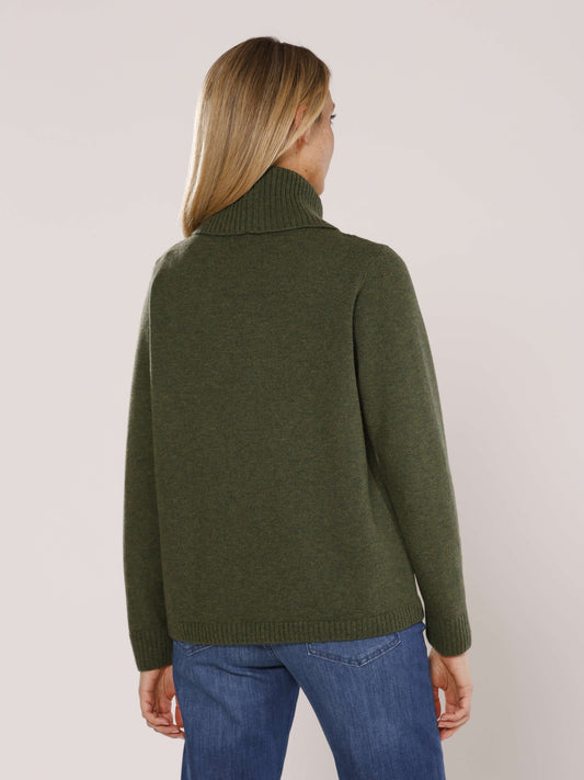 Rollkragenpullover mit Strukturmuster