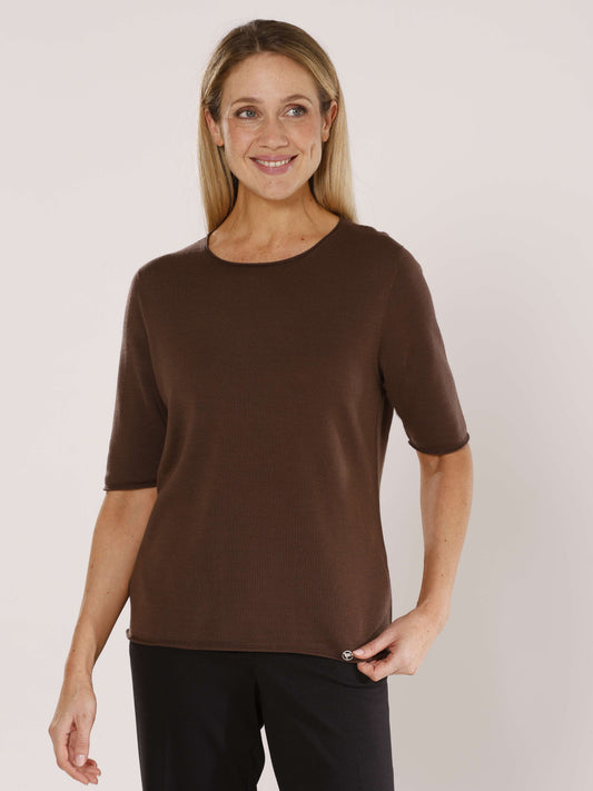 Kurzarmpullover mit Rundhals