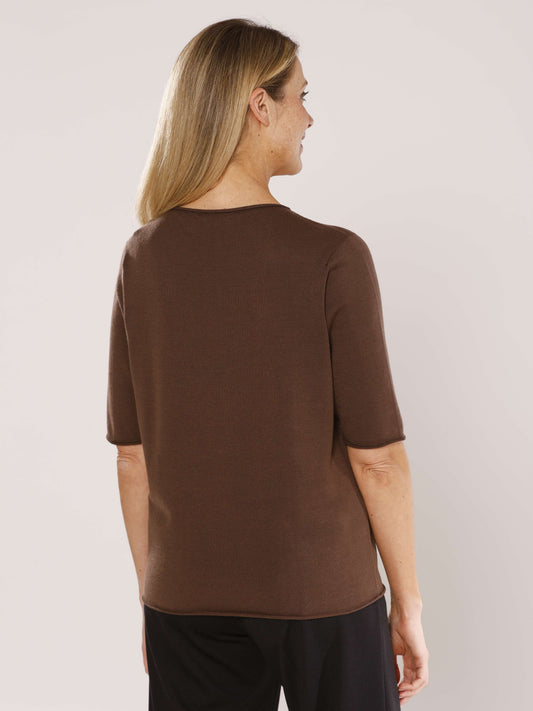 Kurzarmpullover mit Rundhals