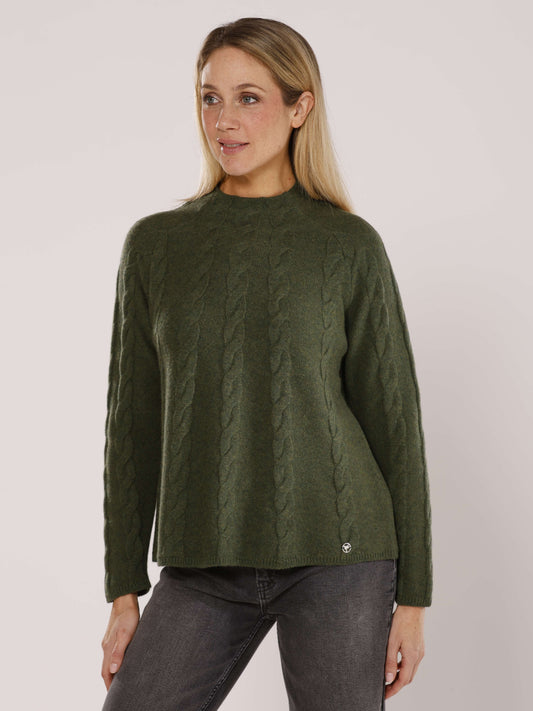 Raglanpullover mit Kelchkragen