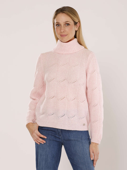 Rollkragenpullover mit Strukturmuster