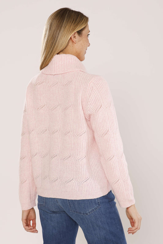 Rollkragenpullover mit Strukturmuster