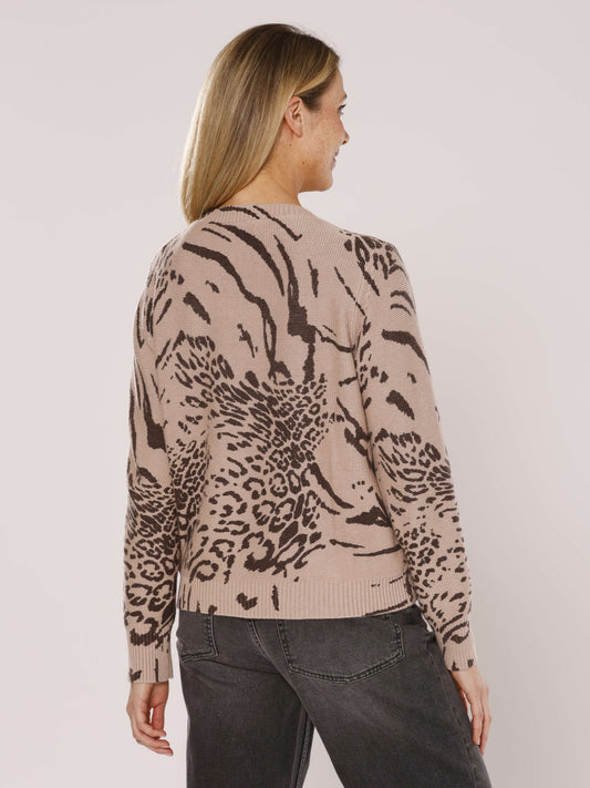 Pullover mit V-Ausschnitt und Alloverdruck
