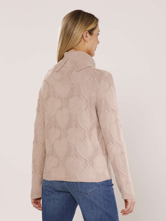 Rollkragenpullover mit Strukturmuster