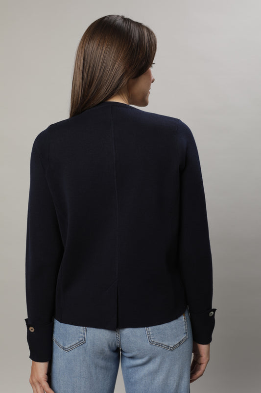 Strickjacke mit Rundhals