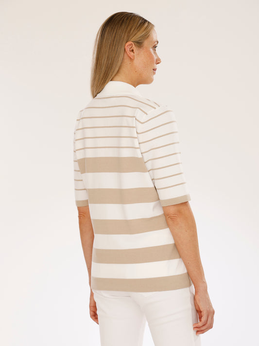 Strickpolo mit Umlegekragen und Ringen