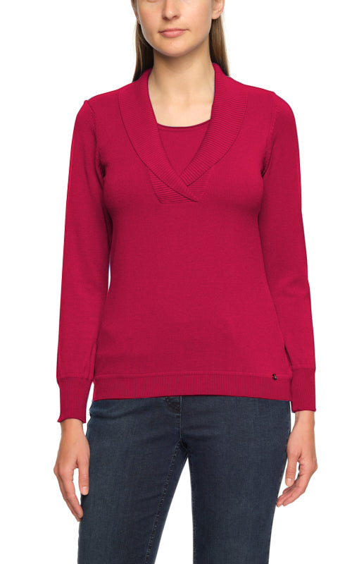 Basic Pullover mit Two in One Optik